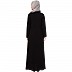 Designer abaya with front pocket-Black